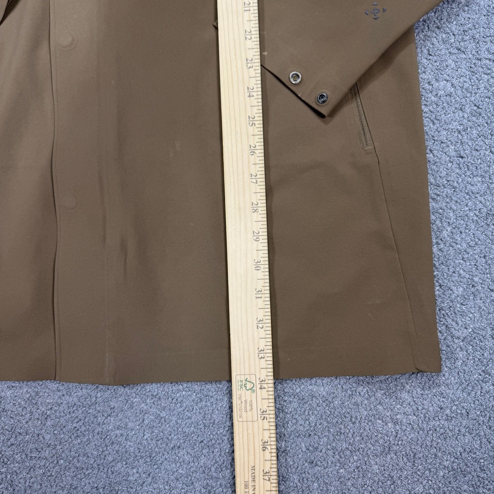 Lululemon Drivers Trench Coat Men's Large Brown Water Repellant Overcoat Outdoor - Picture 6 of 16